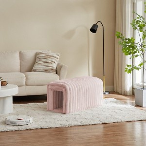 NicBex Storage Bench with Arch hollow Design,Bench with Soft Seat for Living Room,Entryway - 1 of 4