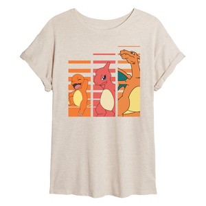 Women's - Pokémon - Charmander Evolutions Oversized Graphic T-Shirt - 1 of 4