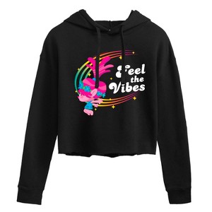 Women's - Trolls - Feel The Vibes Poppy Cropped Graphic Hoodie - 1 of 3