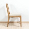 Mshliw Set of 2 Farmhouse Rattan Dining Chairs, Mid-Century Modern Linen Upholstered Kitchen Side Chairs with Cane Back and Solid Rubberwood Frame - 3 of 4