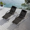 Hyleory 5-Position Adjustable Outdoor Portable Lounger with Detachable Headrest - image 3 of 4