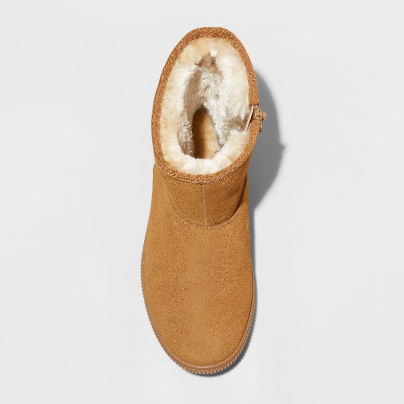 Girls' Hannah Zipper Suede Shearling Style Boots - Cat & Jack™, 3 of 5