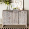 Farmhouse 3-Door Wooden Accent Cabinet Sideboard Buffet Storage with Adjustable Shelves for Living Room, Entryway - 2 of 4