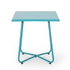 Okak Modern Outdoor 18" Lightweight Side Tables Portable Patio End Table Square Coffee Table Outdoor&Indoor for Garden Balcony Yard Pool, Teal - 3 of 4