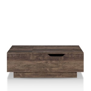 miBasics Marceau Flip Top Coffee Table Brown - : Farmhouse Style, Lift-Top Design, Reclaimed Oak Veneer, Metal Hardware - 1 of 4