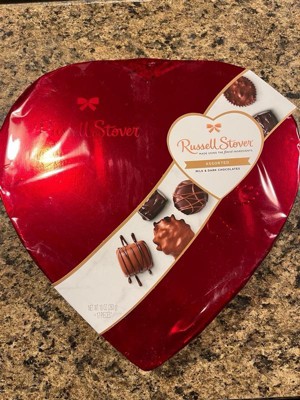 1 lb. Assorted Chocolates in a Red Velvet Heart Box (Style #114)