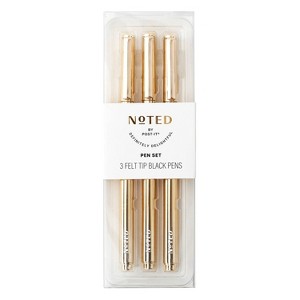 Noted by Post-it 3pk Metallic Felt Tip Pens - 1 of 3