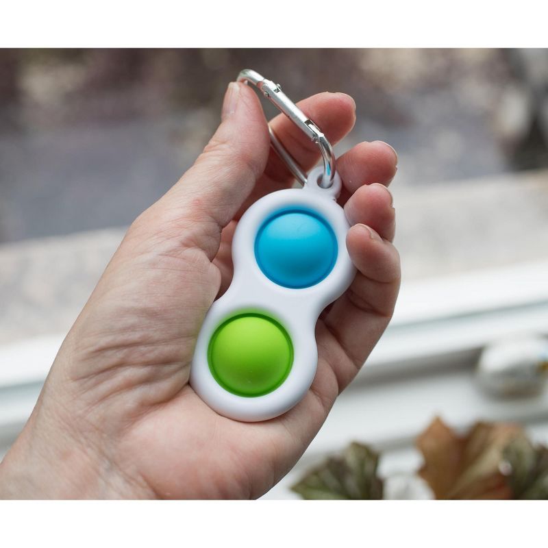 Toynk Push Pop Toy 2-Button Keychain | Blue/Green, 2 of 8