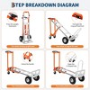 TROPOW 3-in-1 Convertible Hand Truck ¨C Orange Heavy Duty 770LB Capacity Dolly Cart with Puncture-Proof Wheels for Home/Warehouse (1-Pack) - 4 of 4