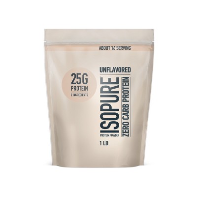 Isopure Zero Carb 100% Whey Protein Isolate Unflavored Protein Powder - 16oz