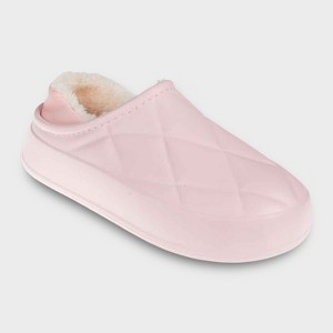 FOAMWALK Women's Platform Clogs - Quilted Fuzzy Clogs for Women, Faux Fur Lined Fall Clogs Slippers for Women - 1 of 4