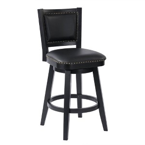 Boraam Broadmoor Bar Height Swivel Stool Black Finish - 1 of 4