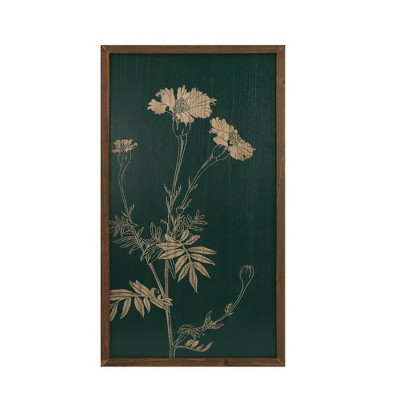 VIP Wood 30.5 in. Black Floral Wall Décor