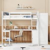 Full/Twin Size Wood  Loft Bed with Desk, Shelves and Wardrobe 4A -ModernLuxe - image 2 of 4