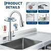 Stainless Steel Utility Sink with Workbench & Drawer, 39x20 in Freestanding Single Bowl with Pull Out Faucet - 4 of 4