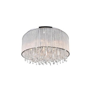 CWI Lighting Benson 14 Light Drum Shade Flush Mount With Chrome Finish - 1 of 4