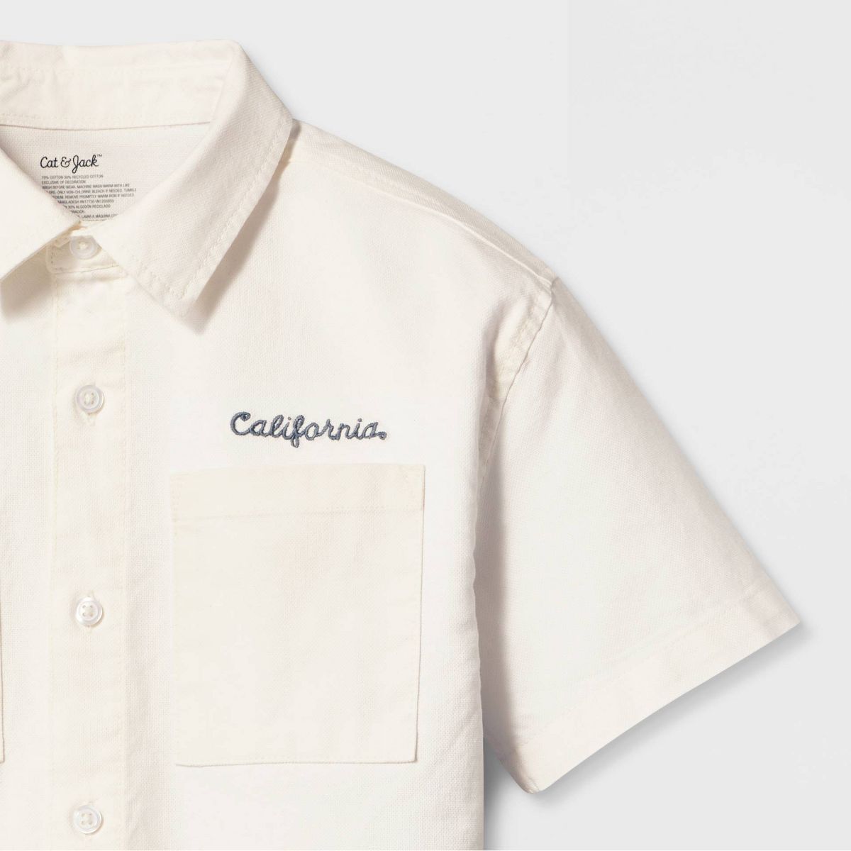 Boys' Short Sleeve Relaxed Fit Button-Down Mechanic Shirt - Cat & Jack™ - thumbnail 4