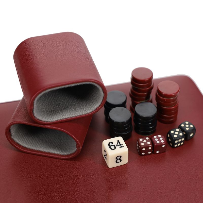 WE Games Magnetic Backgammon Set with Leatherette Case and Carrying Strap - Travel Size, 6 of 12