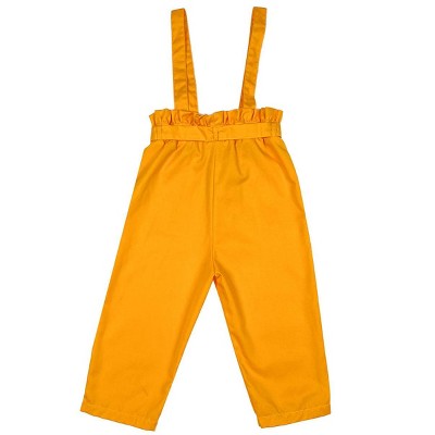 Image of Mixed Up Clothing Tirantes Paperbag Romper Mustard - 12 Months