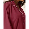 cheibear Women's Satin Button Down Long Sleeve Silky Boyfriend Nightshirt - 4 of 4