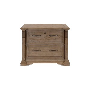 Bristol Traditional Wood Lateral File Light Brown - Martin Furniture: No Assembly, 2 Drawers, 26"H - 1 of 4