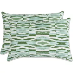 2pc Outdoor/Indoor Rectangular Throw Pillows Nevis Waves - Pillow Perfect