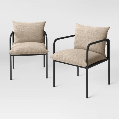 Timo 2pk Patio Dining Chairs - Black/Tan - Project 62™