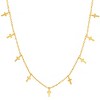 Steeltime 18" 18k gold plated stainless steel cross charms necklace - 2 of 4