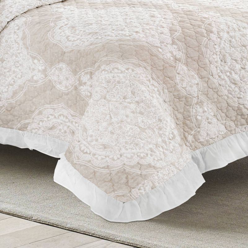 Lucianna Ruffle Edge Cotton Bedspread Set - Lush D&#233;cor, 4 of 8