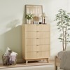 3/4/5 Fluted Drawer Dressers, Modern Closet Dressers Chest of Drawers, Wood Storage Dresser Chest of Drawers Organizer for Bedroom Living Room - 2 of 4