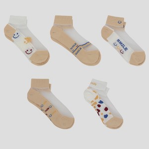 Alilang Women's Thin Semitransparent No - Show Socks 5pk Non-slip and Sweat-absorbent - 1 of 4