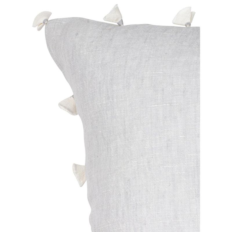 Light Grey Tassels Down Alternative So Soft Linen Pillow - Anaya, 4 of 5