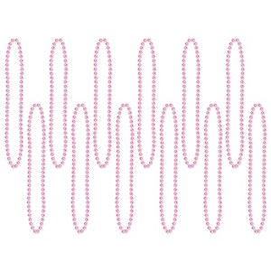 Beistle Bulk Party Beads - Small Round, 7mm x 33", (720/Pkg) Pink - 1 of 4