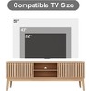 Whizmax Boho TV Stand for 50 Inch, Modern Wood Media TV Console Table with Storage Cabinet and Open Shlves, Natural - 2 of 4
