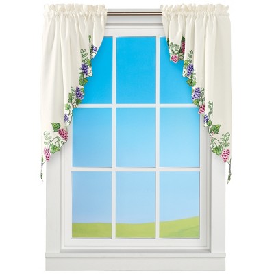 Collections Etc Vineyard Embroidered Curtains