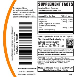 BulkSupplements Zinc Magnesium Aspartate Capsules - 1 of 4