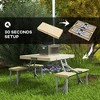 MAYEERTY Folding Picnic Table with Seats & Umbrella Hole - Aluminum Camping Table Set, Portable for Patio/Beach/BBQ - 4 of 4