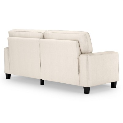 Buckwheat Beige Fabric Track Arm Sofa with Removable Cushions