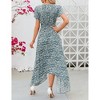 Clearlove Women's Dress V Neck Short Sleeve Flowy Stretchy Daily Wear Work Midi Dresses - 4 of 4