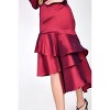 Slickblue Asymmetrical Satin Skirt for Women, Ruffle Hem, Deep Plum, Dressy Style, Flowy Fit, Size S-L - 3 of 4