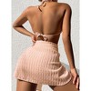 Womens Bikini Sets Tiny Hollow Textured Swimwear with Bottom Cover Ups 3 Piece Bikini Sets Spaghetti Strap Swimwear - 2 of 4