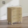4-Drawer Double Dresser with Fluted Fronts, Gold Pulls & Wood Legs, Natural Wood - 2 of 4