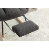 Vynxaria Gray Teddy Fabric Rocking Chair With Adjustable Footrest - 2 of 4