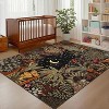Modern Washable Area Rug - Stain Resistant Ultra Soft Night Jungle Print, Non-Slip Lightweight Floor Carpet for Living Room, Office, Nursery - 2 of 4
