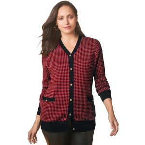 Jessica London V-Neck Cardigan Sweater - 1 of 4