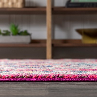 Boho Vintage Blue Medallion 4' x 6' Easy-Care Synthetic Area Rug