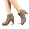 Allegra K Women's Round Toe Side Zip Low Platform Chunky Heel Ankle Booties - 2 of 4