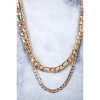 Slickblue Gold Figaro Link & Rhinestone Box Chain Necklace Set, Lobster Claw Closure, Women’s Jewelry, Gold, 15"-16.5" - 3 of 4