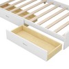 Twin Size Platform Bed, Wood Bed Frame with Built-in Storage Shelves and Box, 2 Drawers, Rotatable Storage Board, Upholstered Headboard, Platform Bed - 2 of 4