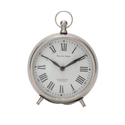 Stainless Steel Clock with Ring Top Silver - Olivia & May